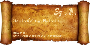 Szilvásy Malvin névjegykártya